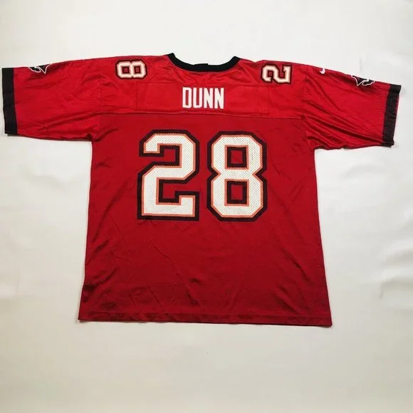 Tampa Bay Buccaneers Warrick Dunn 28 Red Football Jersey Mens Size 2XL NFL - Picture 6 of 12